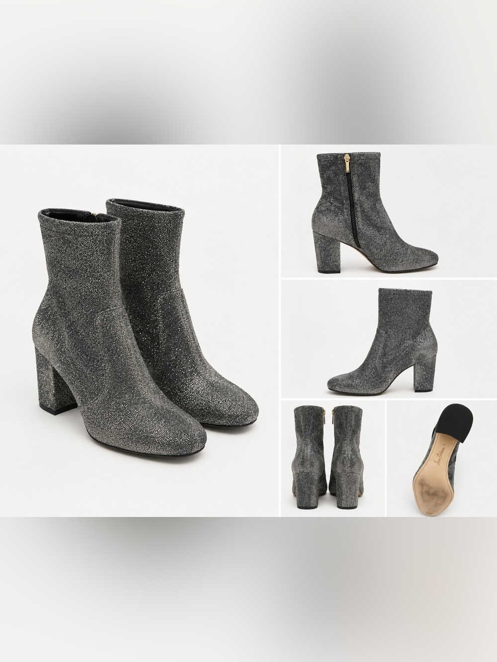 Sam Edelman Metallic Glitter Ankle Boots – Size 10